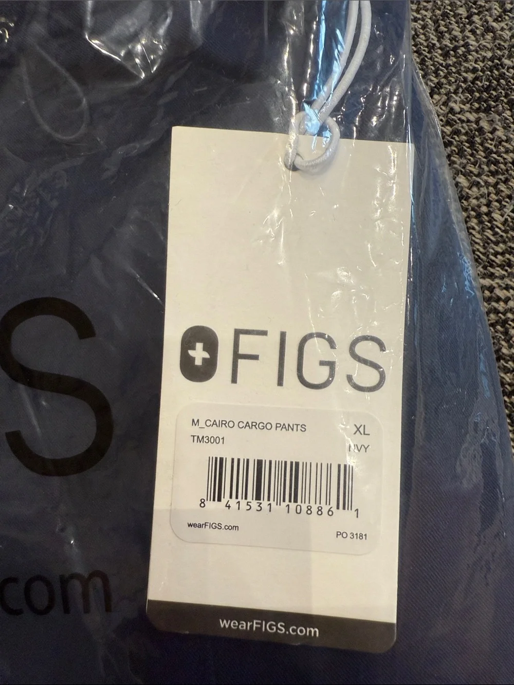 NWT Figs Men’s Navy Blue Cairo Cargo Straight-Leg Scrub Pants Size XL